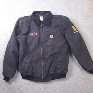Carhartt Detroit Bankston Jacket XLT Black Quilted Canvas Bomber 101228-001‎